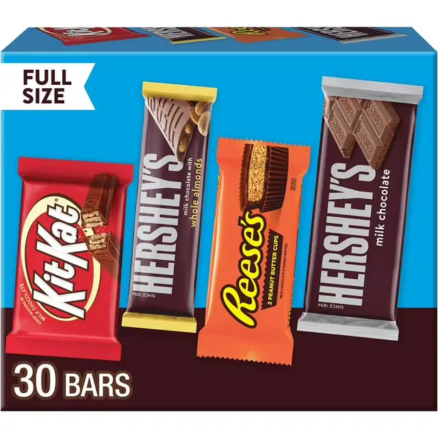 Hershey’s Assorted Milk Chocolate Candy Pack – 30 Count