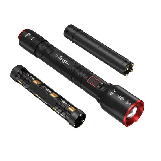 High-Lumen Dual-Power Rechargeable Flashlight (7000L)