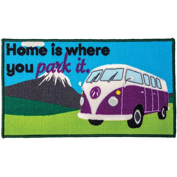 ‘Home Is Where You Park It’ Campervan Floor Mat – Machine Washable