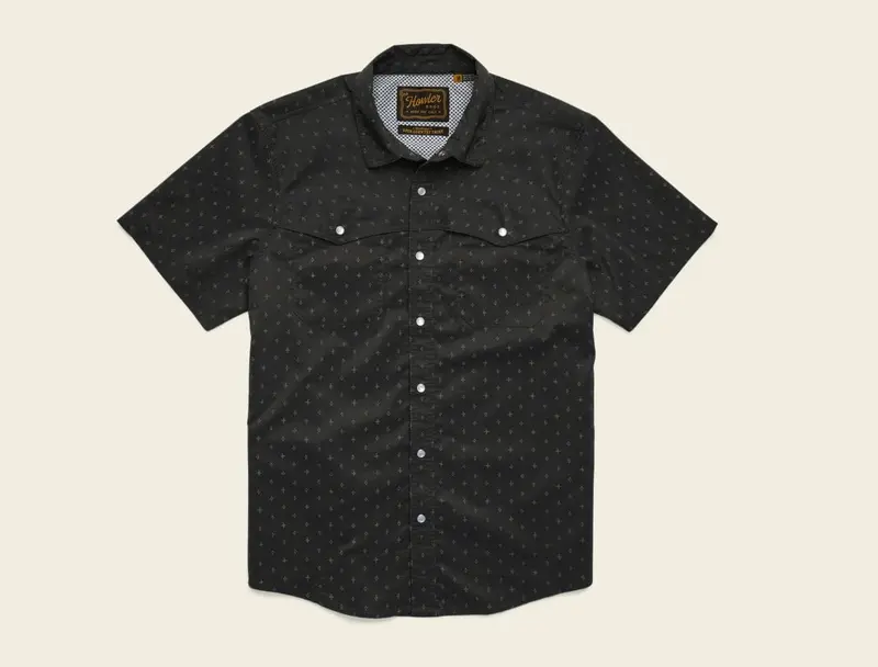 Howler Bros Open Country Tech Shirt for Men – Antique Black / Supernovas