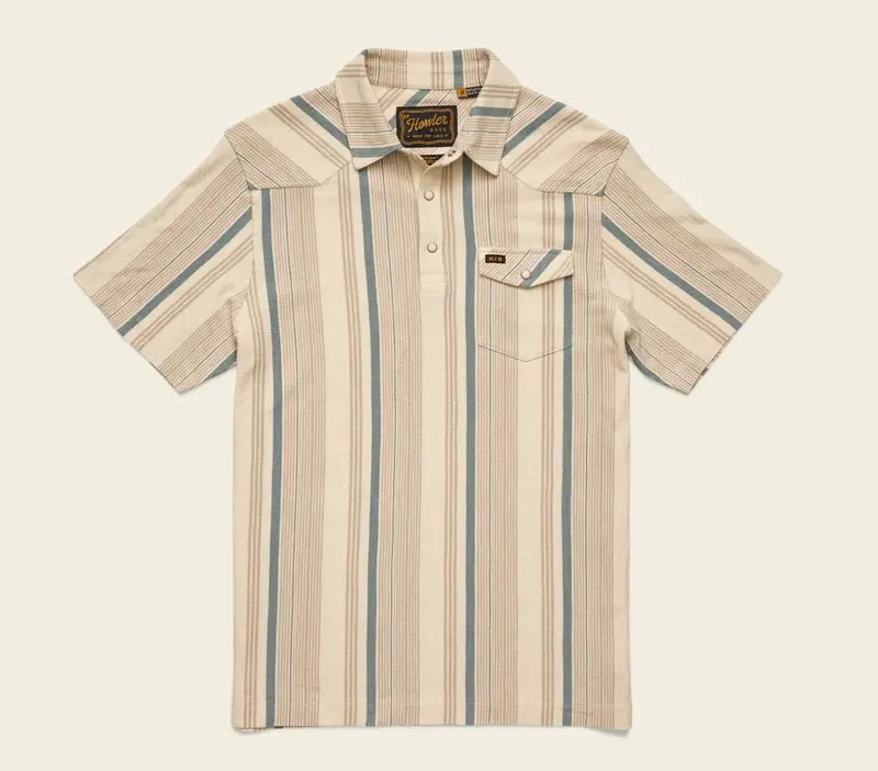 Howler Bros Ranchero Polo for Men – Old Bill Stripe & Limestone