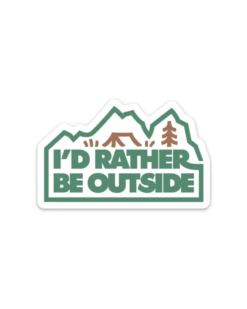 ‘I’d Rather Be Outside’ Forest-Themed Sticker – Keep Nature Wild Series