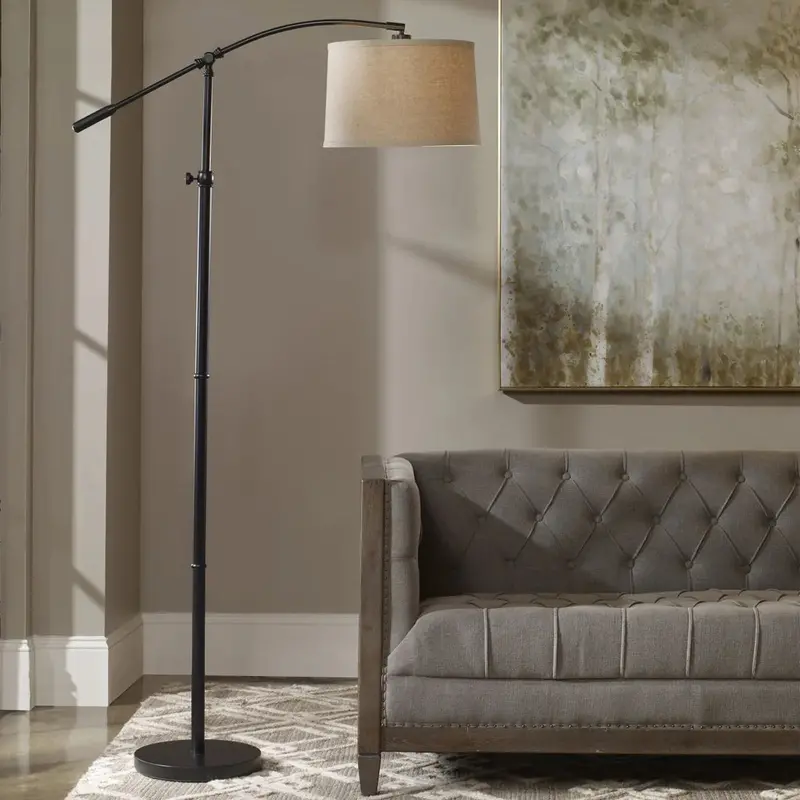 Jackson Adjustable Floor Lamp – Arc-Style Standing Light with 360° Swivel Shade