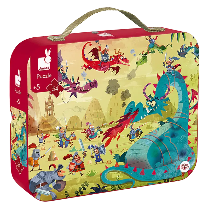 Janod PZ54 Dragons Wooden Puzzle – 54-Piece Imaginative Play Set