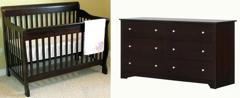 Jeremie II 2-Piece Nursery Set in Chocolate Brown