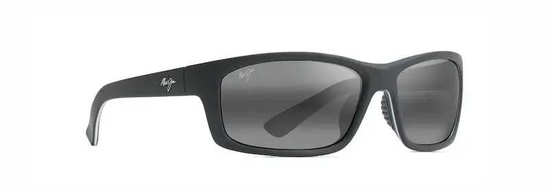 Kanaio Coast Sunglasses – Matte Black/Blue/White Frame, Grey Lenses