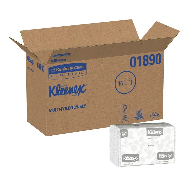 Kleenex Multifold Paper Towels – 1-Ply, 2400 Sheets (16 Packs)