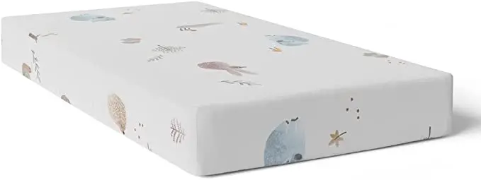 Kushies Forest-Print Cotton Percale Fitted Crib Sheet