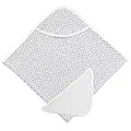 KUSHIES Hooded Bath Towel & Washcloth Set – Grey Ornament Design