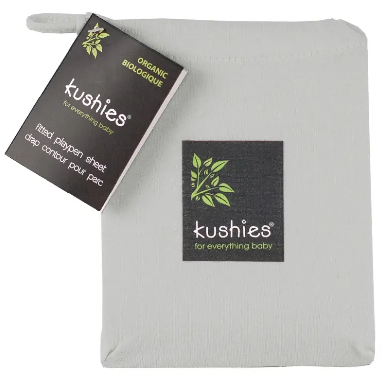 KUSHIES Organic Jersey Playpen Sheet – Soft Grey