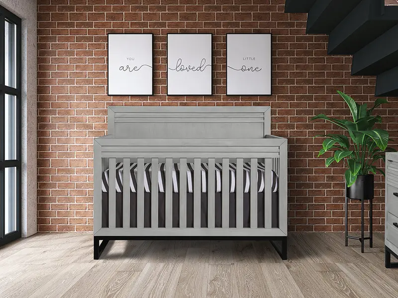 Kyo 5-in-1 Convertible Crib – Grey Finish