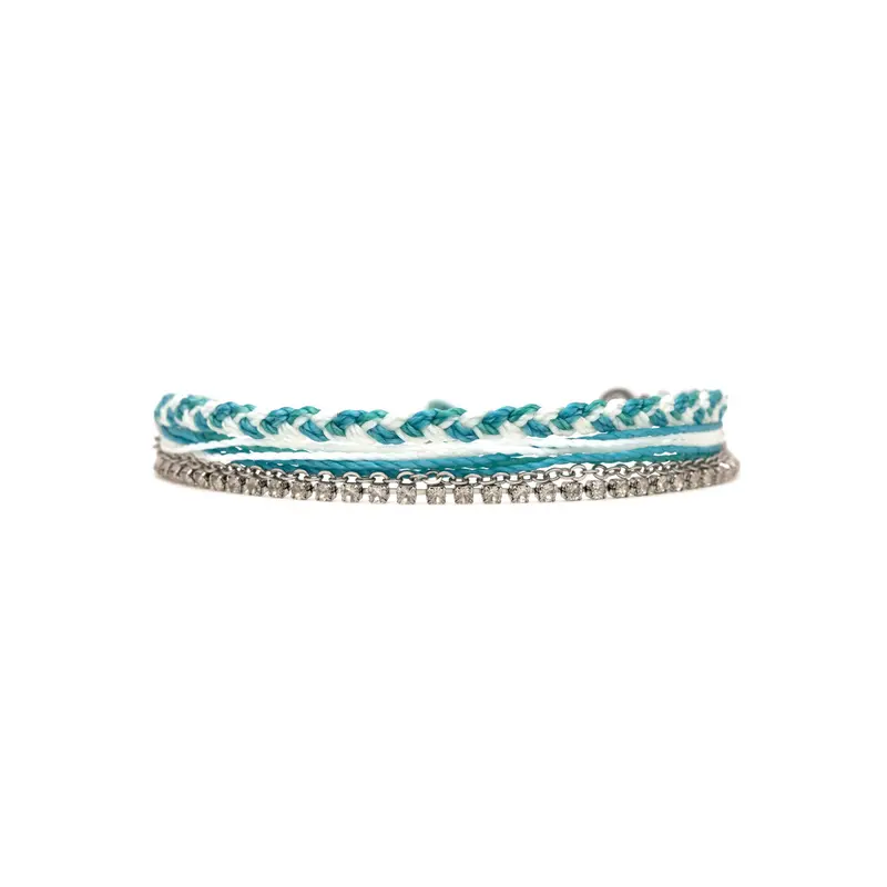 Laguna Mixed-Media Silver Bracelet: Cord & Chain