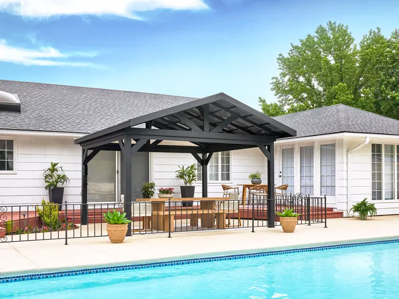 Lancaster 14×14 Gable-Roof Steel Gazebo