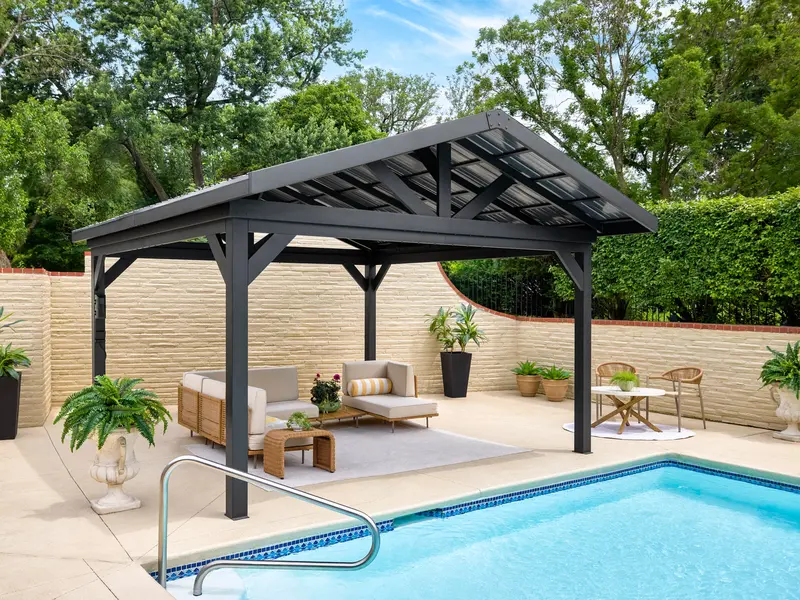Lancaster 18×14 Gable-Roof Steel Gazebo