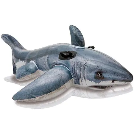 Large White Shark Ride-On Inflatable Float
