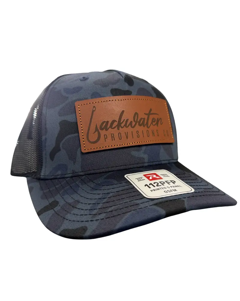 Leather Embossed Logo Trucker Hat – Vintage-Inspired Headwear