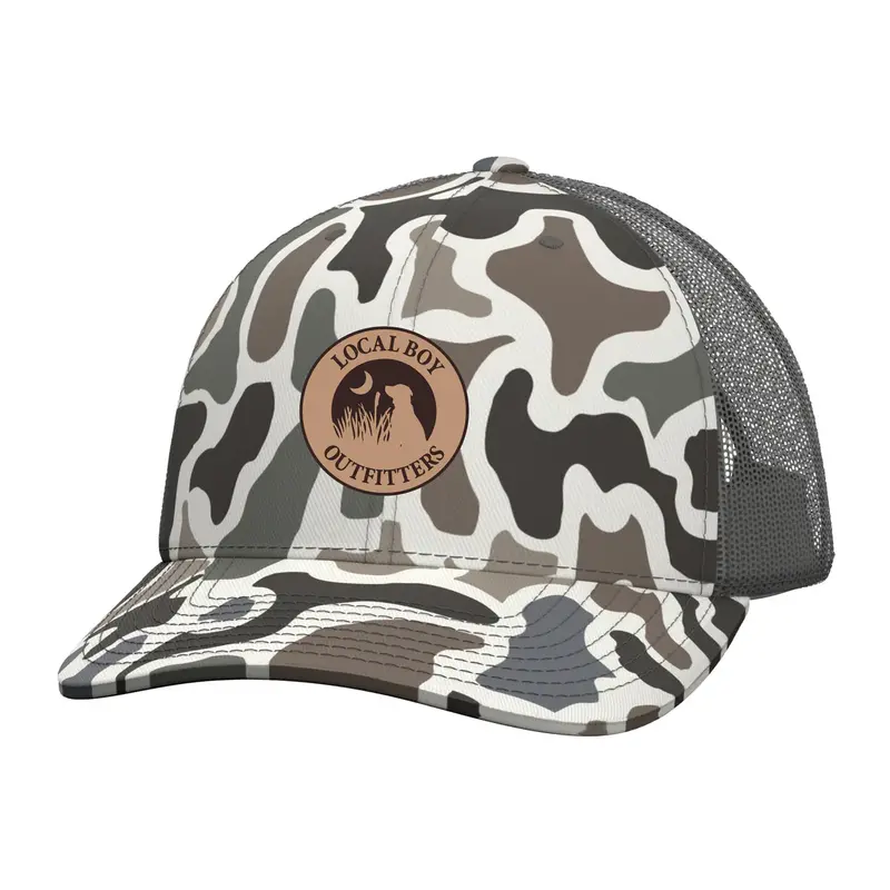 Leather Patch Trucker Cap – Adjustable Snapback Hat