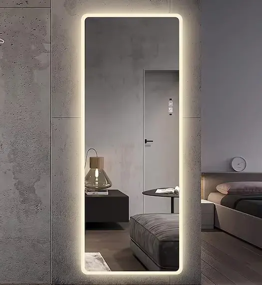 LED Full-Length Mirror – 22″ W × 65″ H Frameless Vertical Design