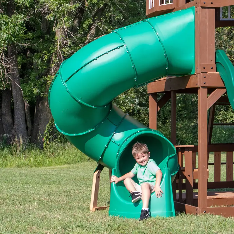 Left-Exit Spiral Tube Slide for 5-Foot Deck Height