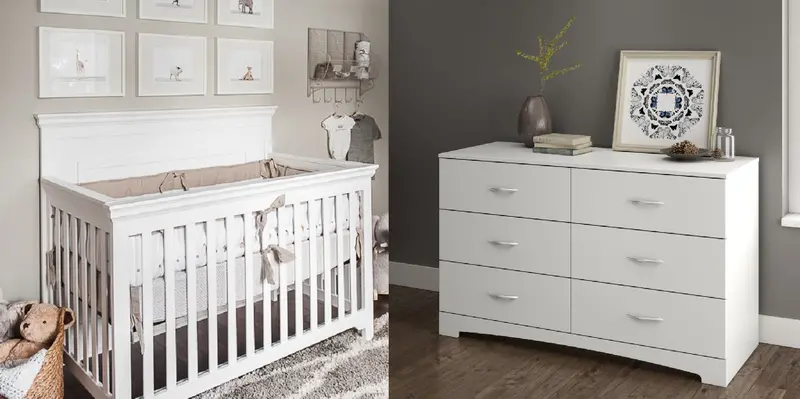 Levie 2-Piece Nursery Set in White