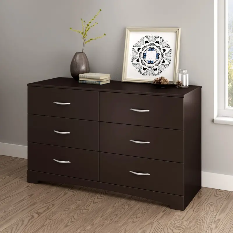 Levie 6-Drawer Dresser in Java Finish