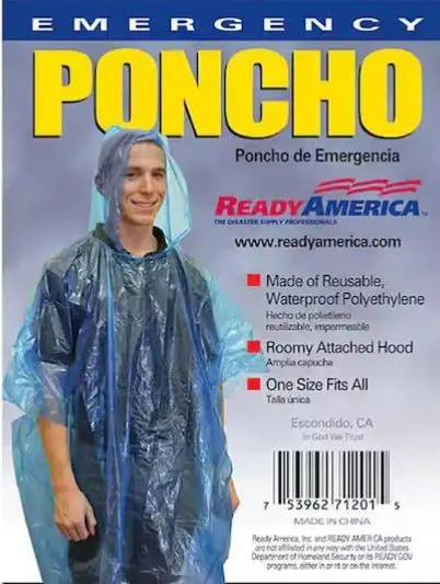 Lightweight Disposable Emergency Ponchos (50-Pack)