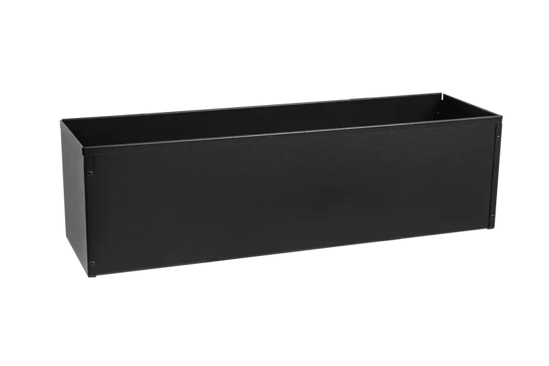Liva Black Metal Balcony Planter Box – No Mounting Hardware (60/80/100 cm)