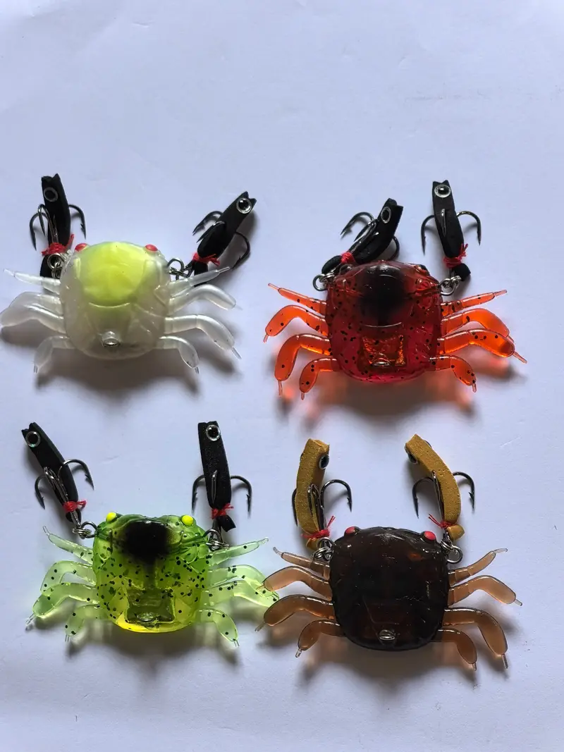 Live-Action Soft Plastic Crazy Crabs – 4-Pack, 5cm/5g, 4 Colors