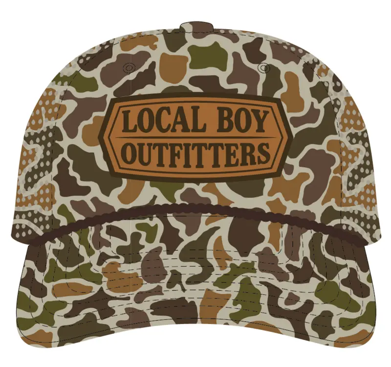 Local Boy Leather Crest Rope Hat in Vintage Localflage