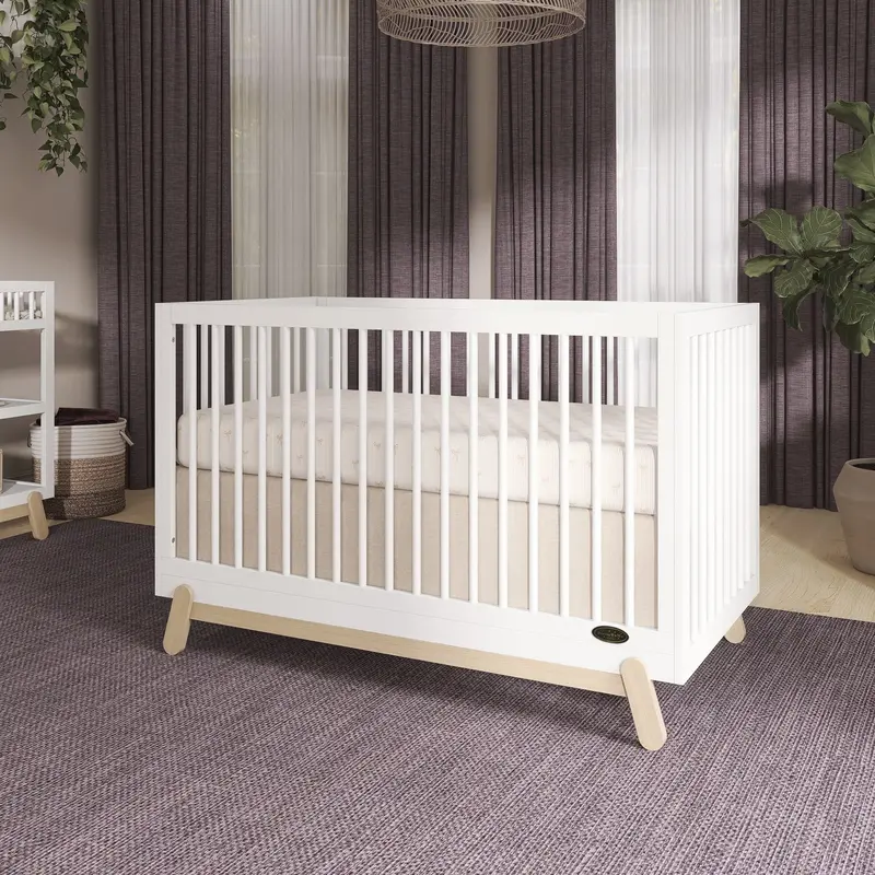 Lucien 5-in-1 Convertible Crib – Vintage White Oak