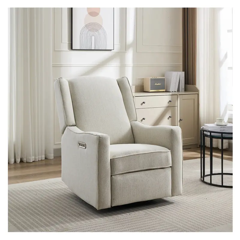 Luna Electric Reclining Glider for Nurseries – Beige Finish