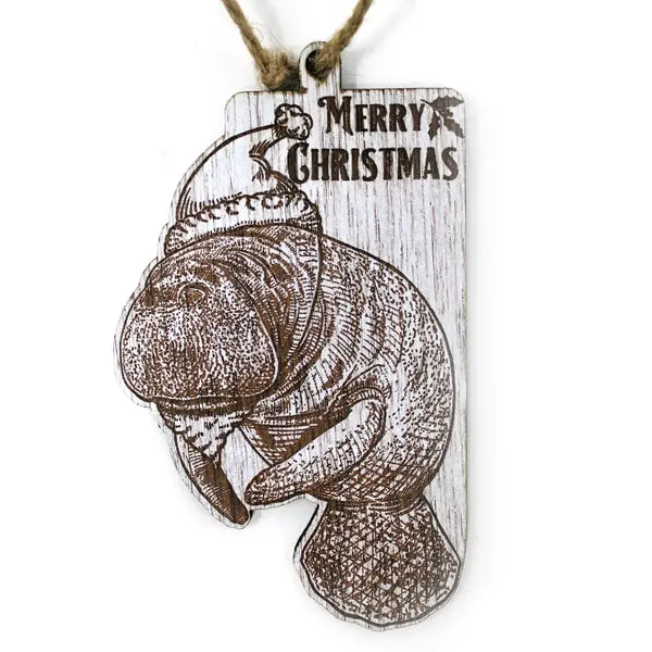 Manatee-Themed Holiday Ornament – Eco-Friendly Design
