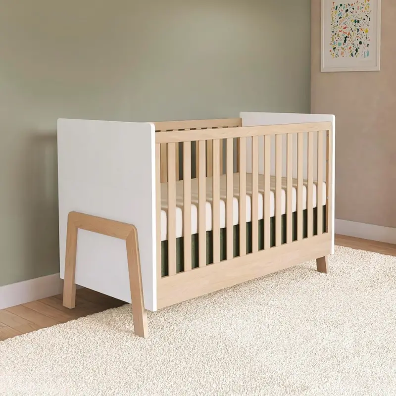Margot 4-in-1 Convertible Crib in Vintage White Oak Finish