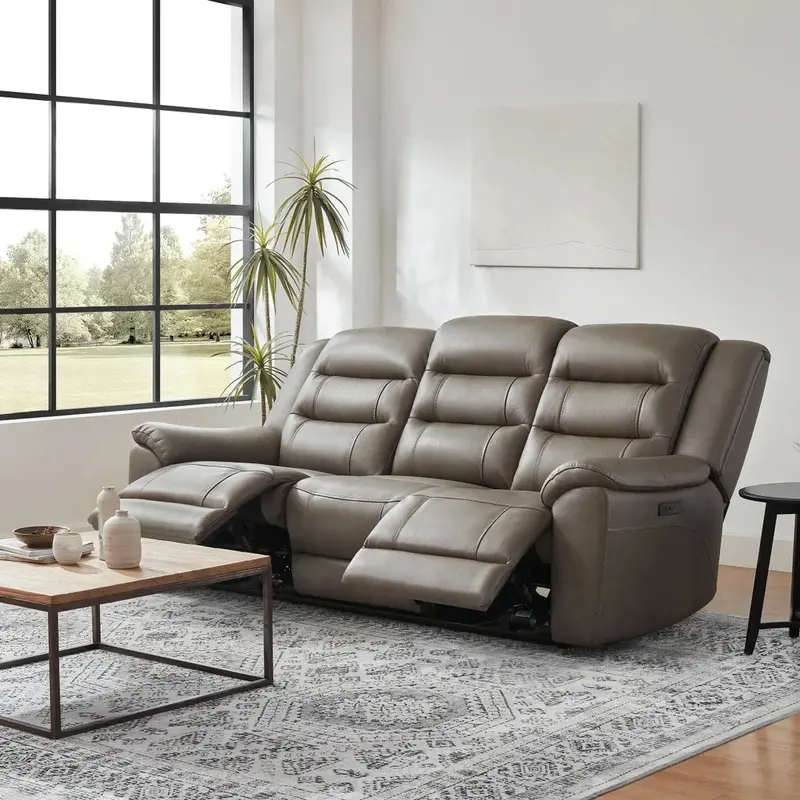 Mason Leather Power Reclining Sofa with Adjustable Headrests