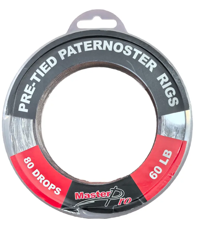 MASTERPRO 60LB Pre-Tied Paternoster Rig – 80 Drop-Loop Knots, Ready to Use