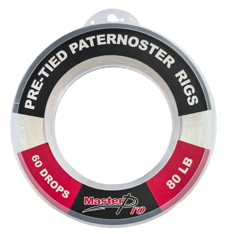 MASTERPRO 80LB Pre-Tied Paternoster Rigs – 80 High-Strength Drop-Loop Assemblies