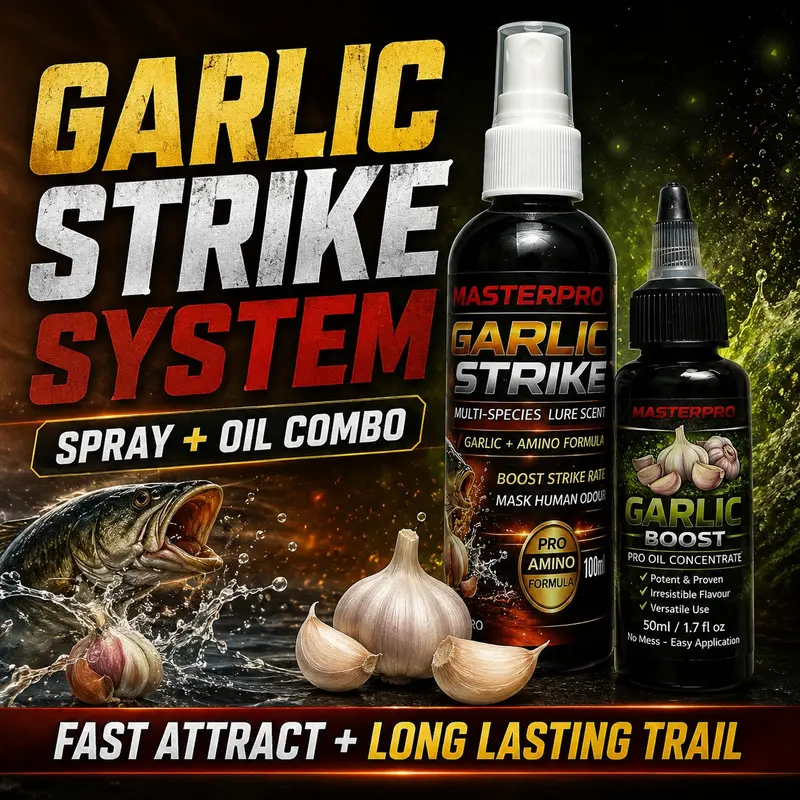 MASTERPRO Garlic Strike Dual-Action Scent System – Attractant Spray & Oil Blend