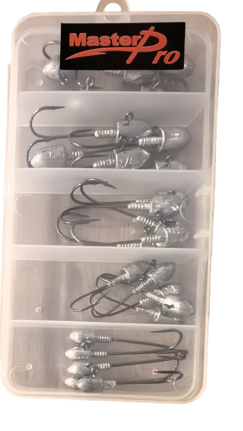 MASTERPRO Inshore Reef Jighead Value Pack – 25-Piece Heavy-Duty Soft Plastic Jig Heads