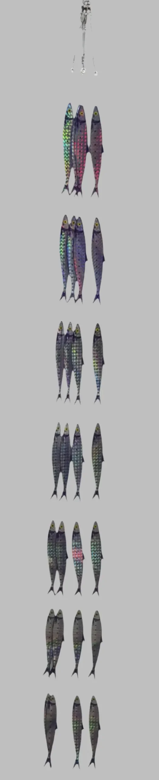 MasterPro Pre-Rigged Dredge Teaser Strips – Sardine Pattern (4-Pack)