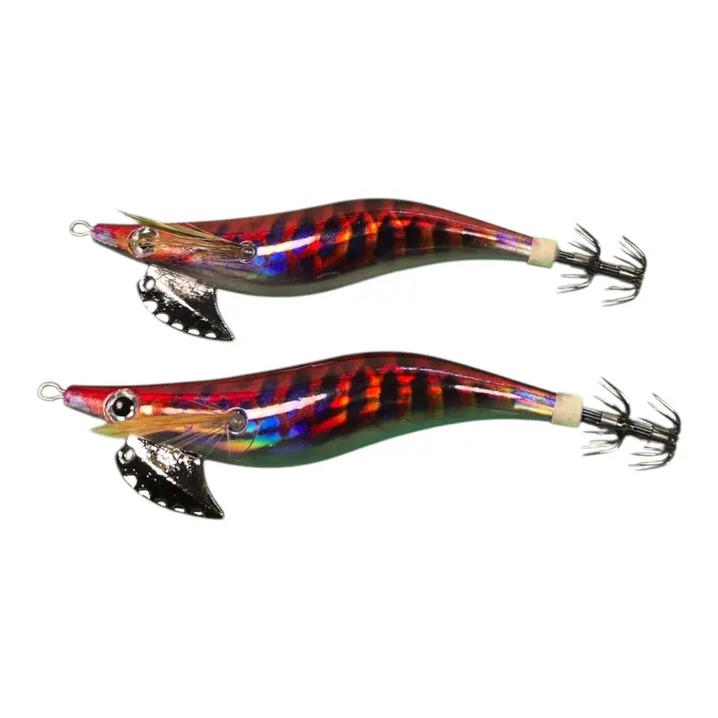 MASTERPRO Squid Jig 3.0 – ‘Ember Tiger’ Color, Twin-Pack Saltwater Tackle