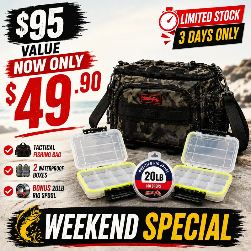 MASTERPRO Tactical Weekend Fishing Bag Kit – Limited-Edition Bundle