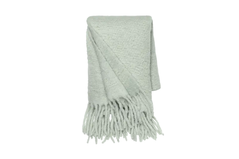 Mathea Melange Wool Throw Blanket – Soft Textured Living Room or Bedroom Coverlet