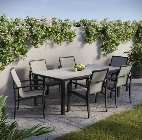 Maxwell Outdoor Sling Dining Set – 7-Piece Patio Collection