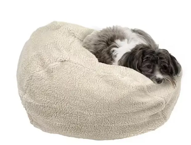 Medium Sherpa Puff Ball Pet Bed – Plush & Supportive