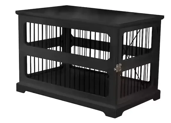 Medium-Sized Black Dog Crate with Sliding Side Door