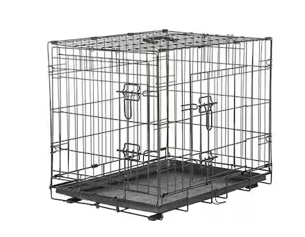 Medium-Sized Collapsible Black Pet Crate – Portable & Travel-Friendly