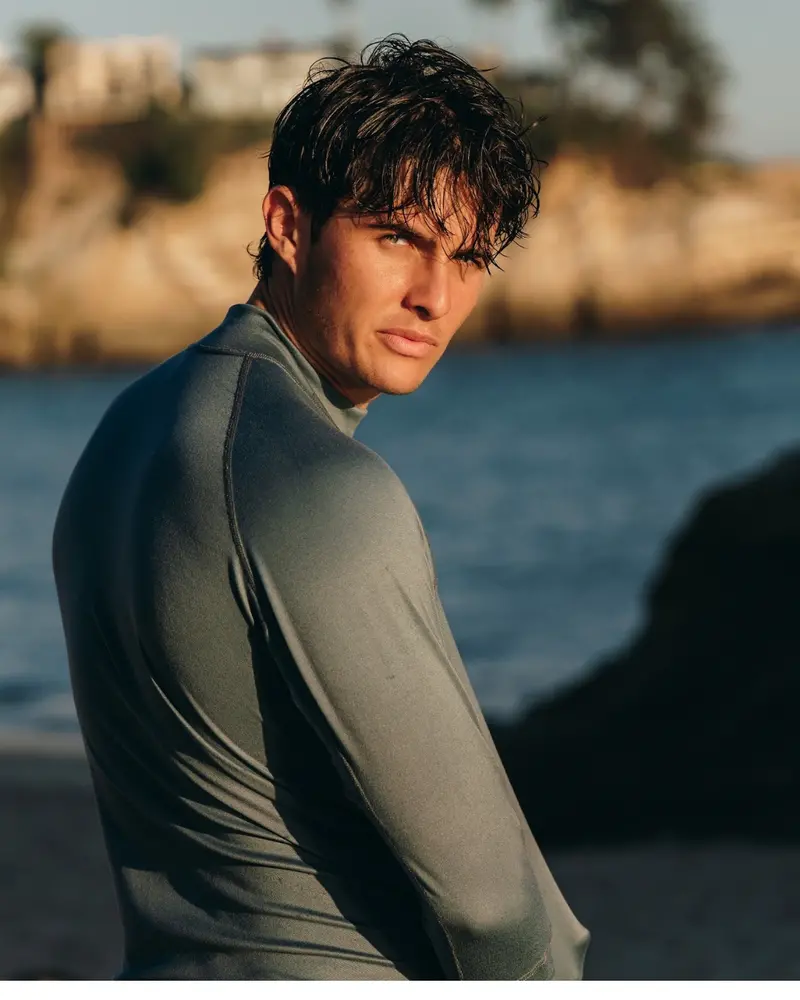 Men’s Brushed-Finish Pullover Rash Guard in Sage