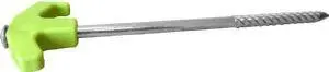 Meteor Hard-Ground Tent Peg – 20.3cm Green-Tipped Ridged Steel Stake
