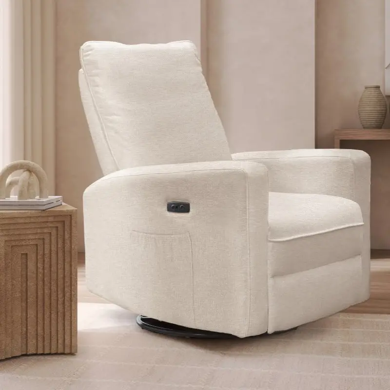 Milano Upholstered Glider Chair in Ivory
