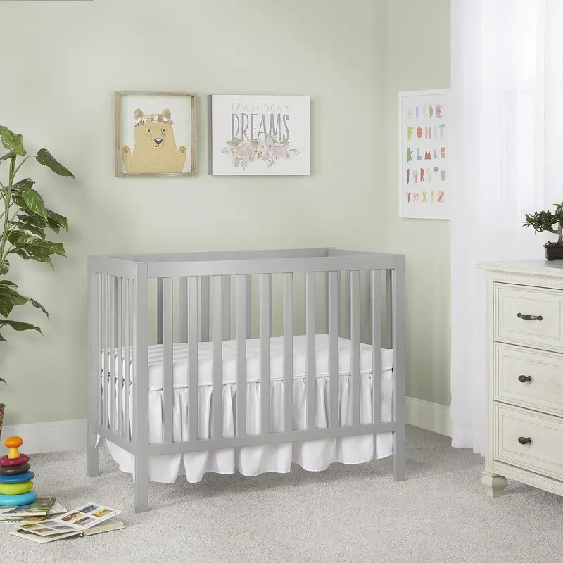 Mini 3-in-1 Convertible Crib in Grey